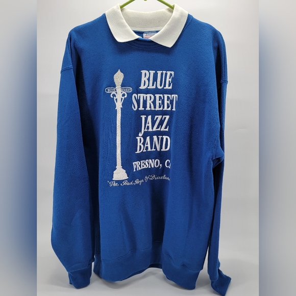 Vintage Blue Street Jazz Band Fresno California Santee Sweats Heavyweight XL - Picture 1 of 8